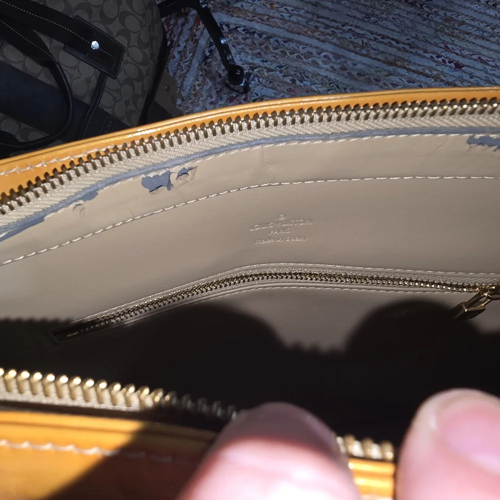 Louis Vuitton Yellow Monogram Vernis Houston Tote